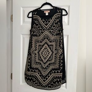 Mara Hoffman Black Beaded Tunic Mini Dress Sz Small